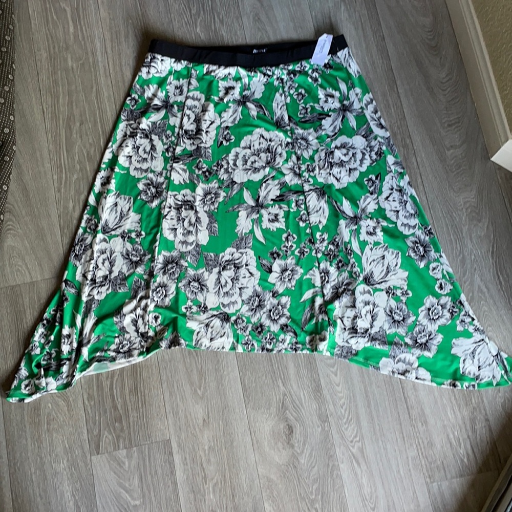 Green Floral Skirt